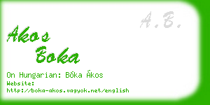akos boka business card