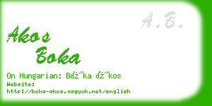 akos boka business card